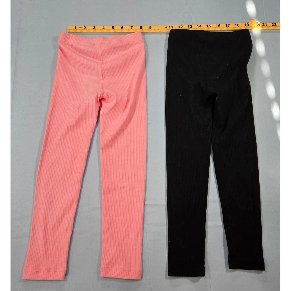 Cat & Jack Toddler Girls Leggings Pants Lot 6pc XS 4/5 4T 5T Pink Grey Black